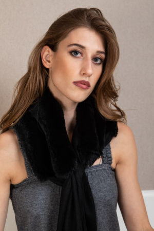 Kailash Fur Scarf, Black