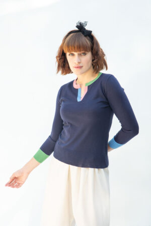 Narsisco Cashmere/Silk Sweater, Navy