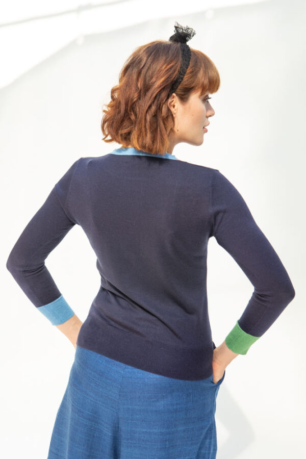 Narsisco Cashmere/Silk Sweater, Navy