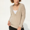 Roya Cashmere V-neck Sweater , Beige