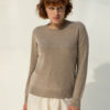 Limena Cashmere Sweater, Colour Natural with Silver Metallic Stripes