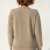 Limena Cashmere Sweater, Colour Natural with Silver Metallic Stripes