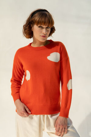 Luna Cashmere Sweater, Orange