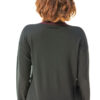 Safia Cashmere/Silk Sweater, Black/Burgundy Collar