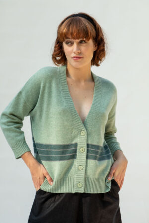 Alessia Cashmere Cardigan, Pale Turquoise