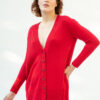 Adona Cashmere Cardigan, Red