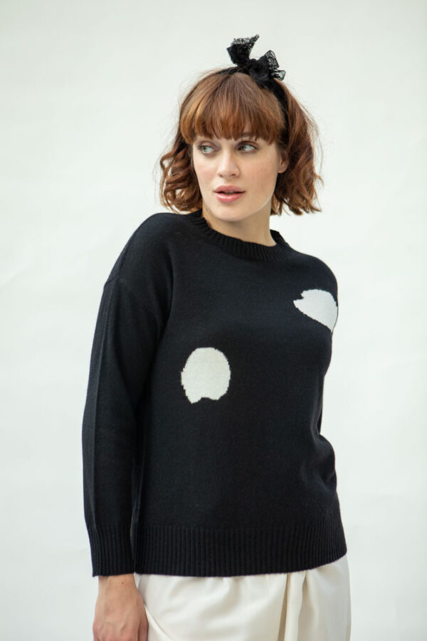 Luna Cashmere Sweater, Black