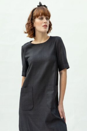 Bria Silk Dress, Black