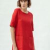 Bria Silk Dress, Red