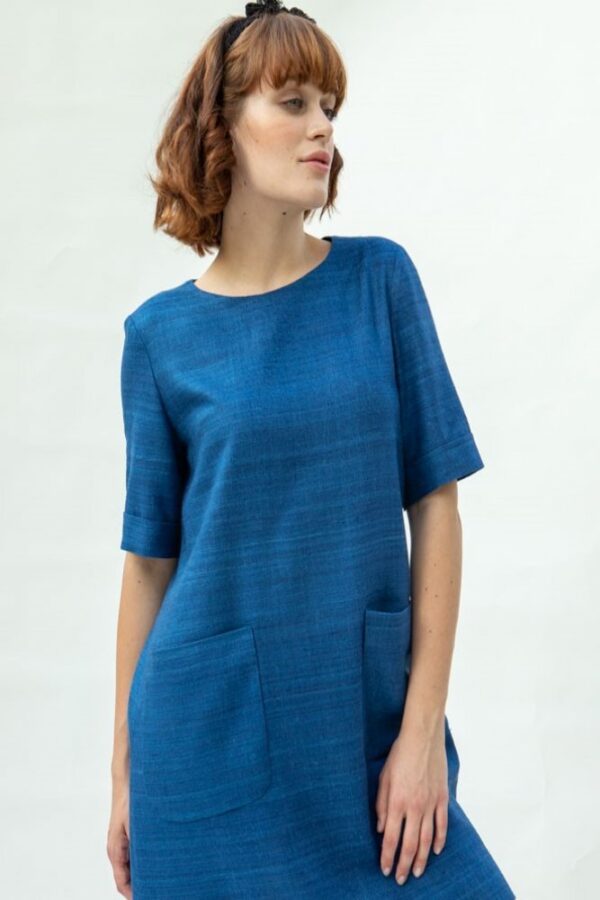 Bria Silk Dress, Bright Blue