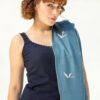 Flying Birds, Cashmere Shawl, Dark Blue